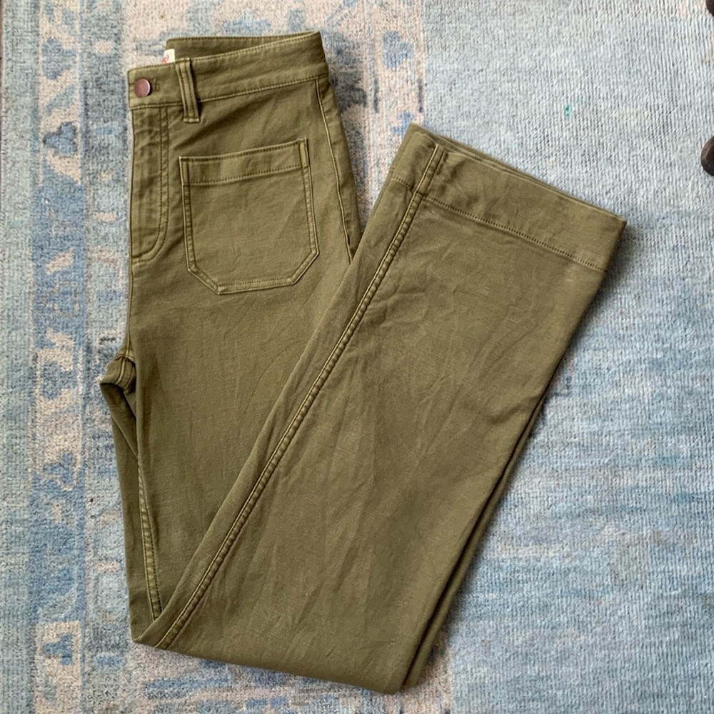 Faherty stretch wide leg pant